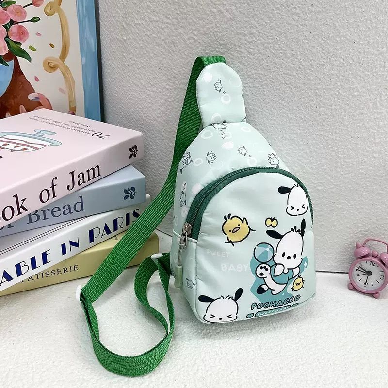 Cartoon children bag cute kindergarten children chest bag boy girl shoulder bag change snack nylon messenger bag