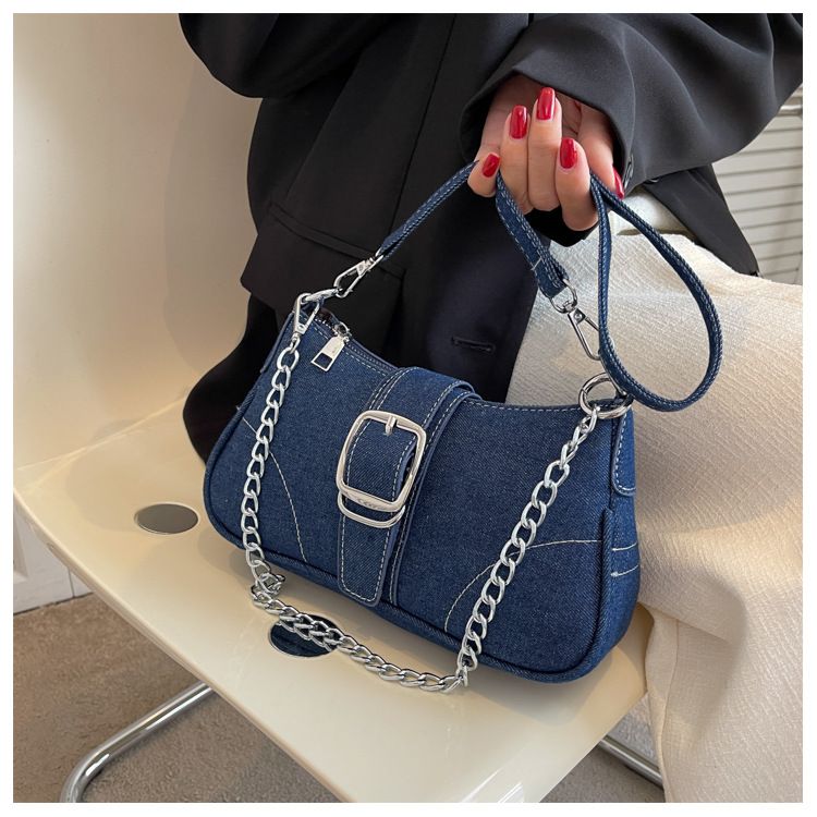 High-end canvas small bag for women new style niche summer fashion chain crossbody bag, single-shoulder underarm bag
