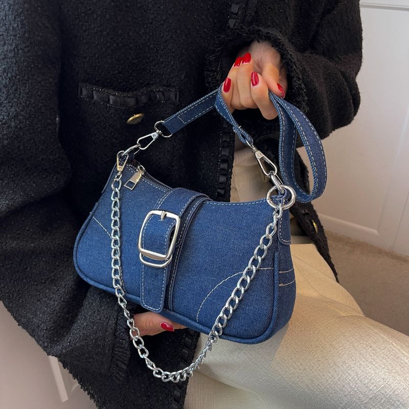 High-end canvas small bag for women new style niche summer fashion chain crossbody bag, single-shoulder underarm bag
