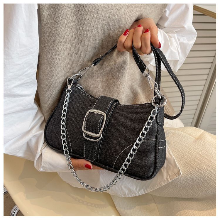 High-end canvas small bag for women new style niche summer fashion chain crossbody bag, single-shoulder underarm bag