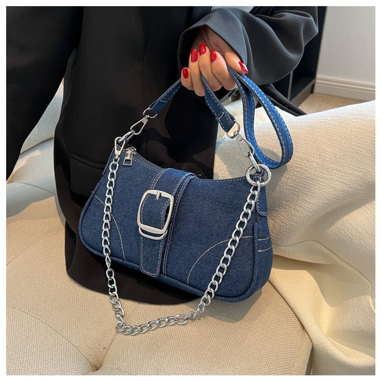 High-end canvas small bag for women new style niche summer fashion chain crossbody bag, single-shoulder underarm bag