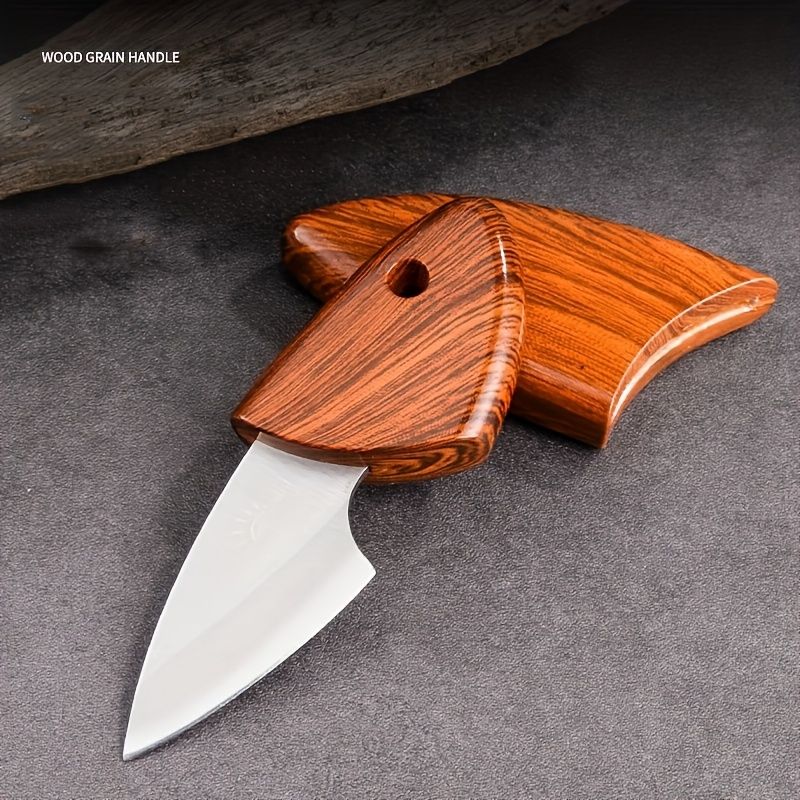 Compact Stainless Steel Knife with Wooden Handle & Box - High-Hardness Blade for Camping, Backpacking & Outdoor Use, Portable Paring Knife, Stylish Ergonomic Design, Durable Non-Slip Grip
