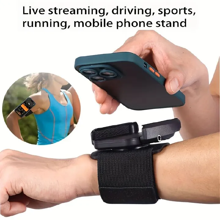 Wristband Phone Holder Mobile Sport Running Phone Wrist Bag Arm Bag Removable 360°Rotating Takeaway Navigation For Cycling