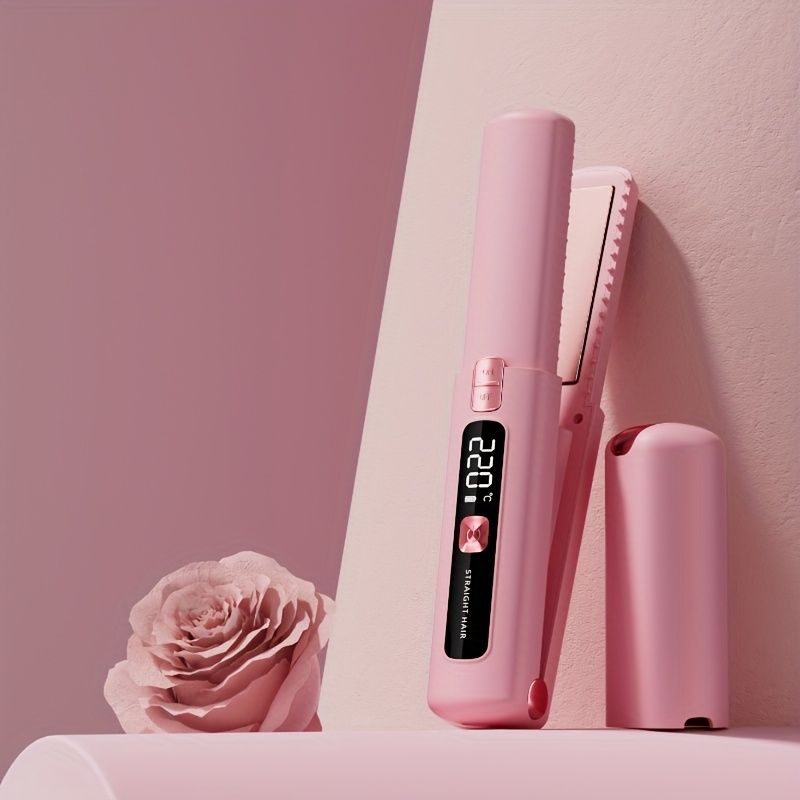 Portable Wireless Charging Large Capacity Straightening Hair Clamp Mini Straightening Comb Dual Use Curling And Straightening