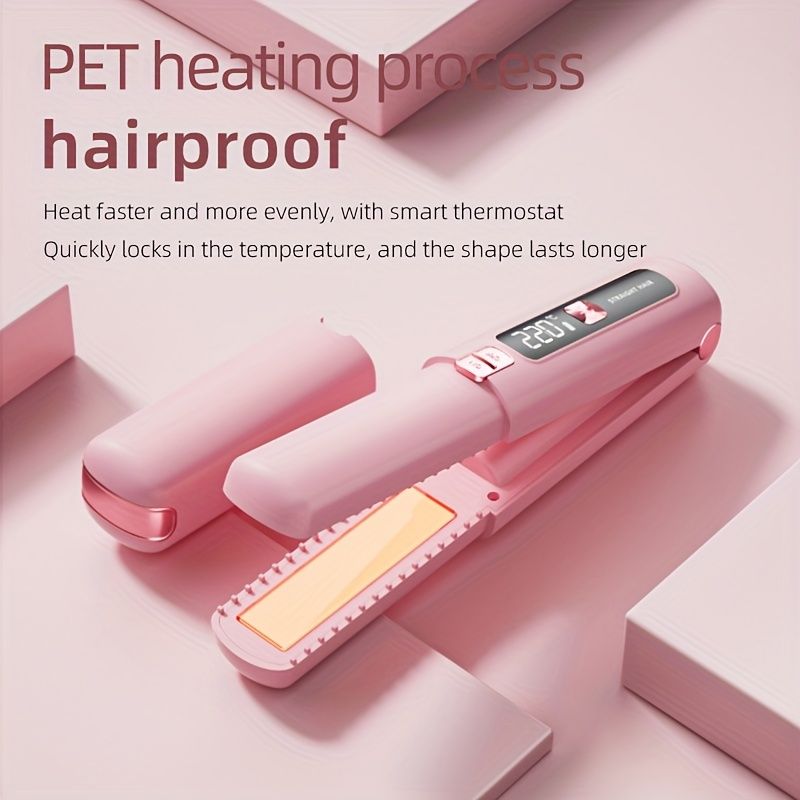 Portable Wireless Charging Large Capacity Straightening Hair Clamp Mini Straightening Comb Dual Use Curling And Straightening