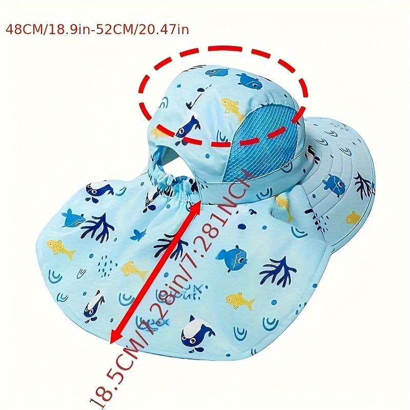Anti UV Kids Summer Baby Sun Hat Bucket Cap With Whistle For Girls Boys Outdoor Neck Ear Cover Beach Cap