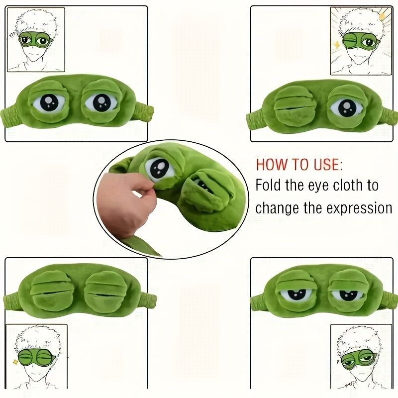 Cute Companion Soft Frog Sleeping Eye Mask, Comfortable Eye Protection, Suitable for Quiet Naps and Power Outages