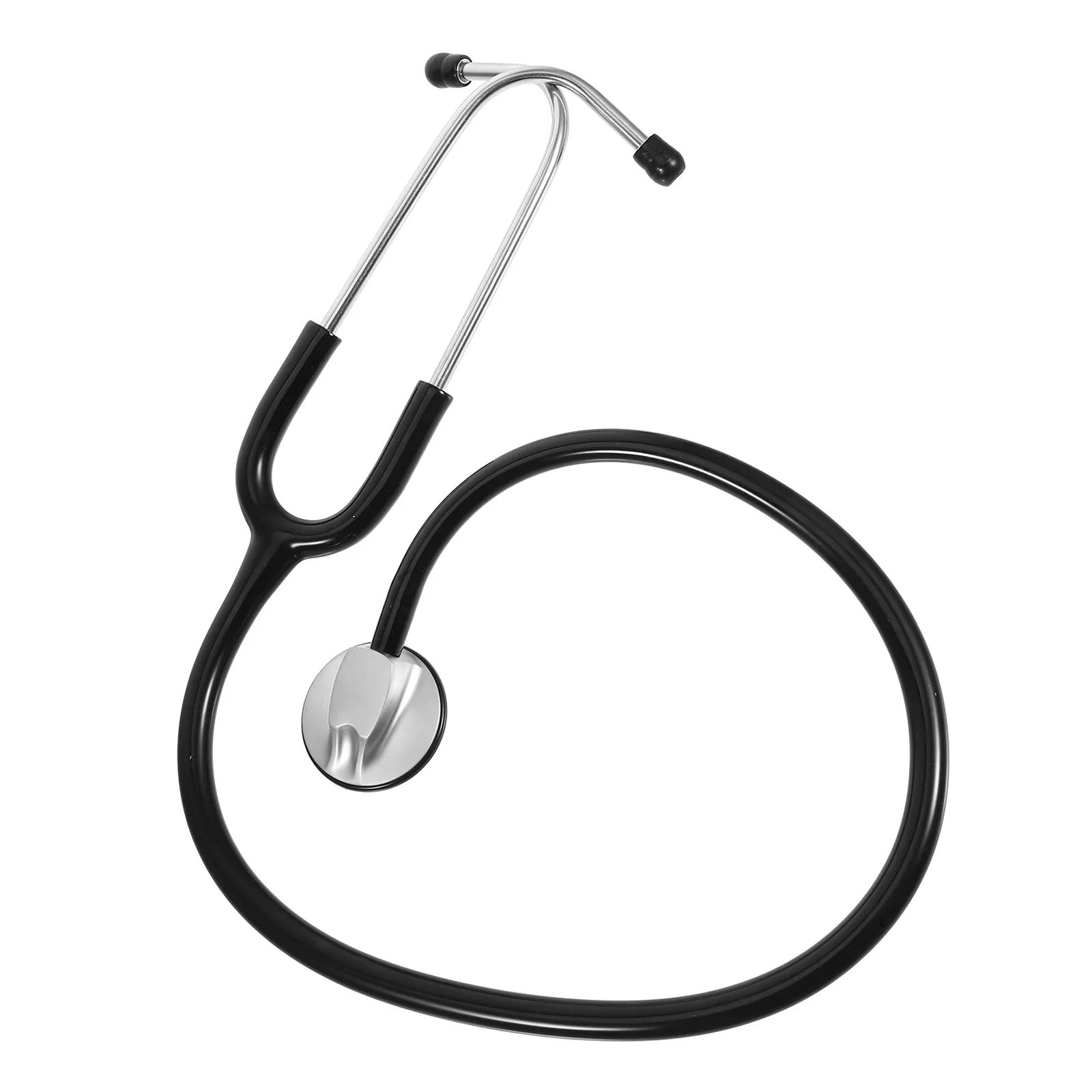 Stethoscope Single Tube Black Zinc Alloy PVC Accurate Auscultation Portable Medical Tool for Doctors Nurses Home Use