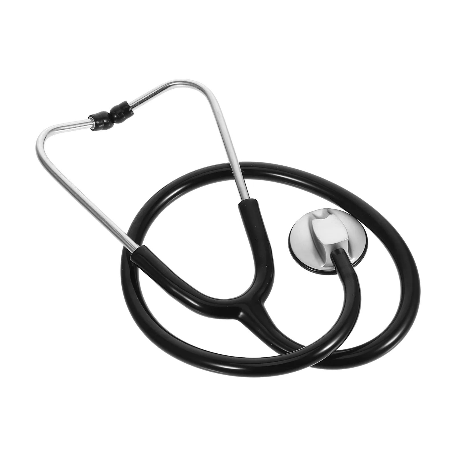 Stethoscope Single Tube Black Zinc Alloy PVC Accurate Auscultation Portable Medical Tool for Doctors Nurses Home Use