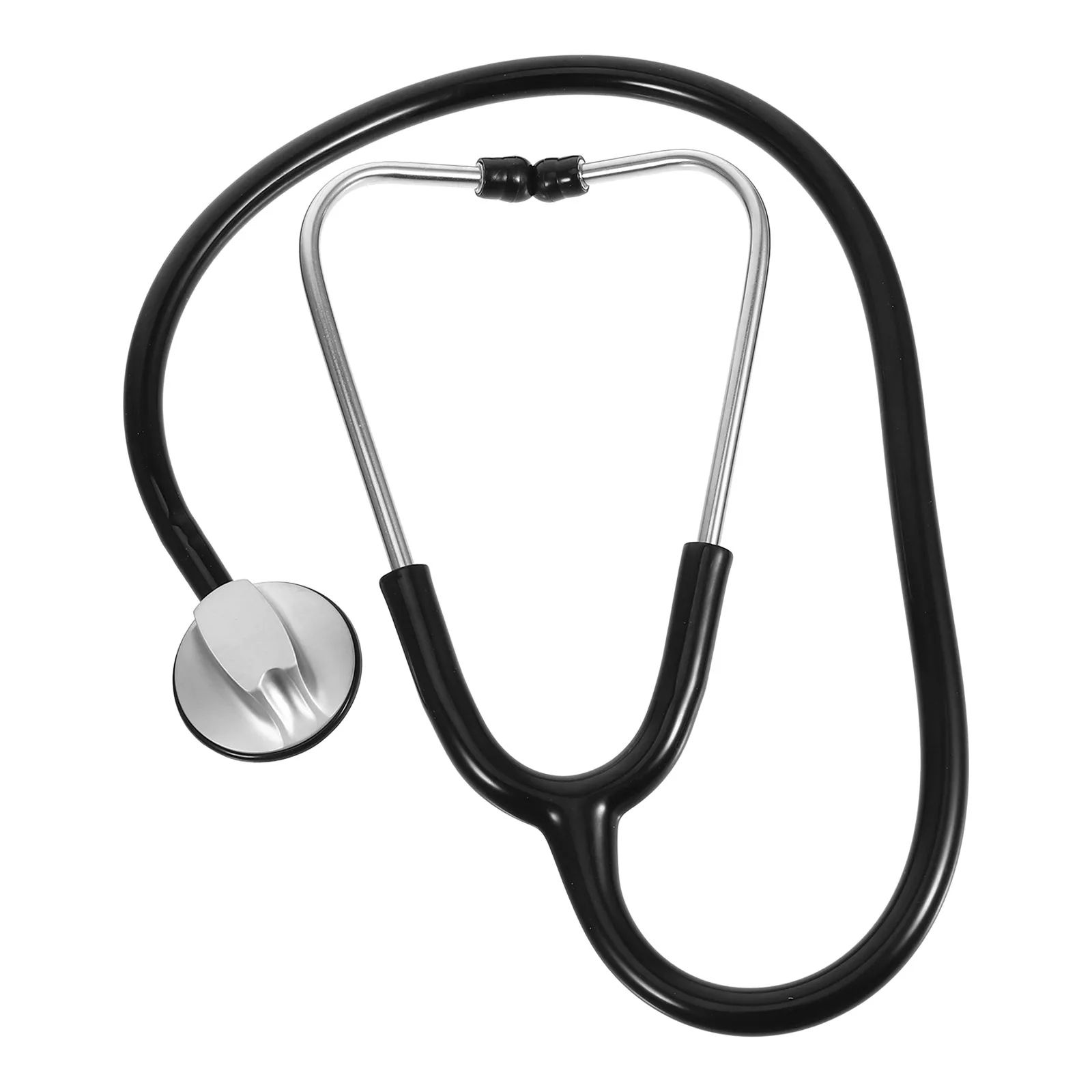 Stethoscope Single Tube Black Zinc Alloy PVC Accurate Auscultation Portable Medical Tool for Doctors Nurses Home Use