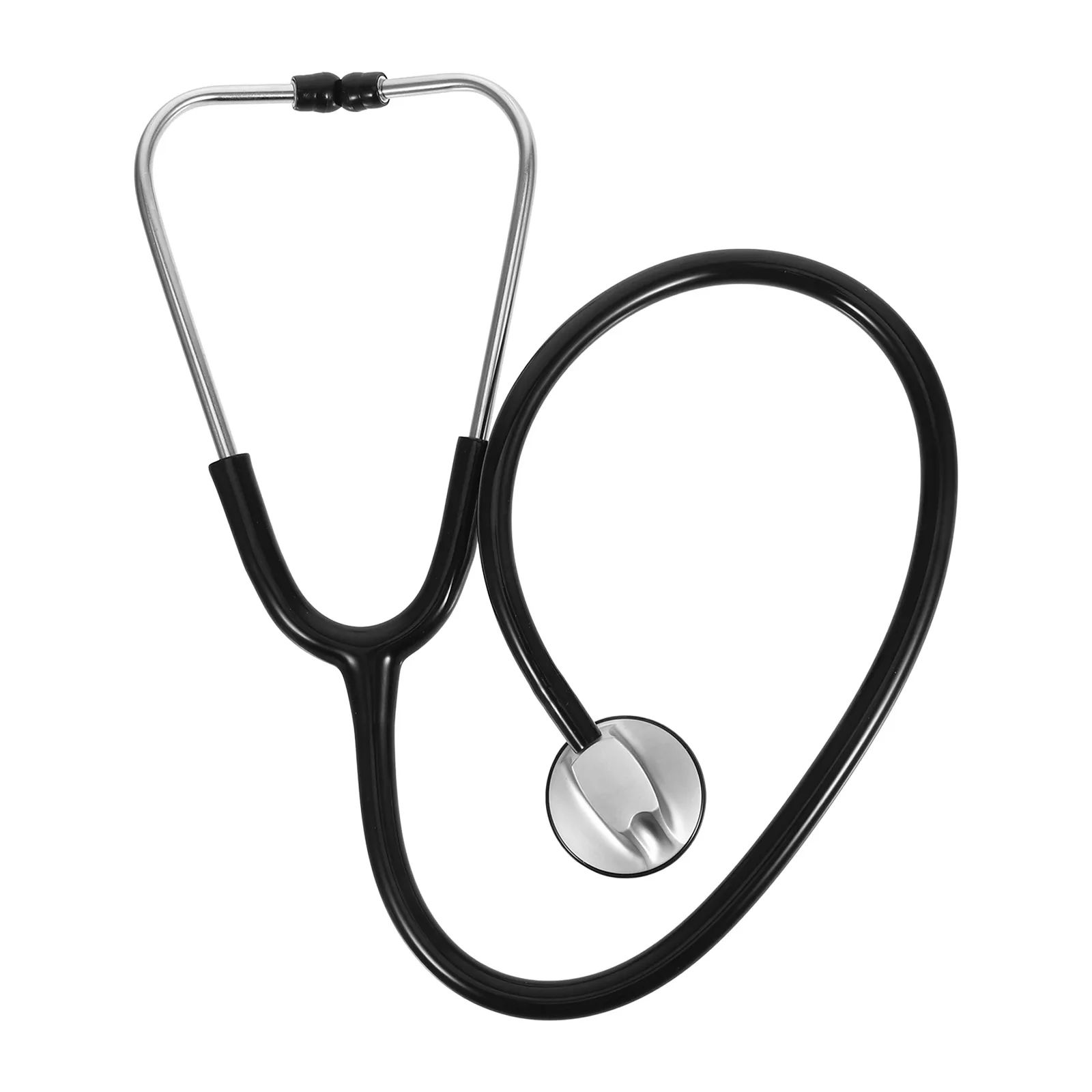 Stethoscope Single Tube Black Zinc Alloy PVC Accurate Auscultation Portable Medical Tool for Doctors Nurses Home Use