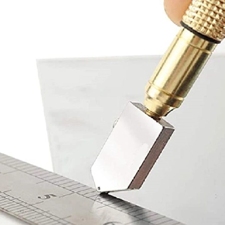 Diamond Glass Cutter Professional Portable Wheel Blade Antislip Metal Handle 168mm For DIY Tile Mirror Craft Cutting Hand Tools