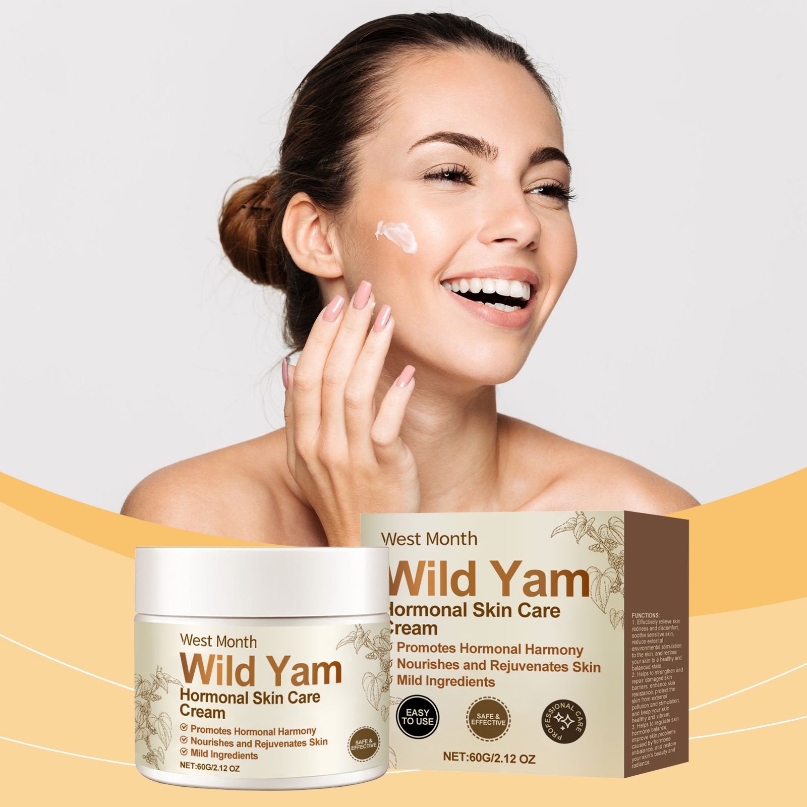 Wild Yam Cream Strong Hormonal Helper Balance Moisturizing Brightening Firming Improve Dullness Healthy Facial Skin Care Product