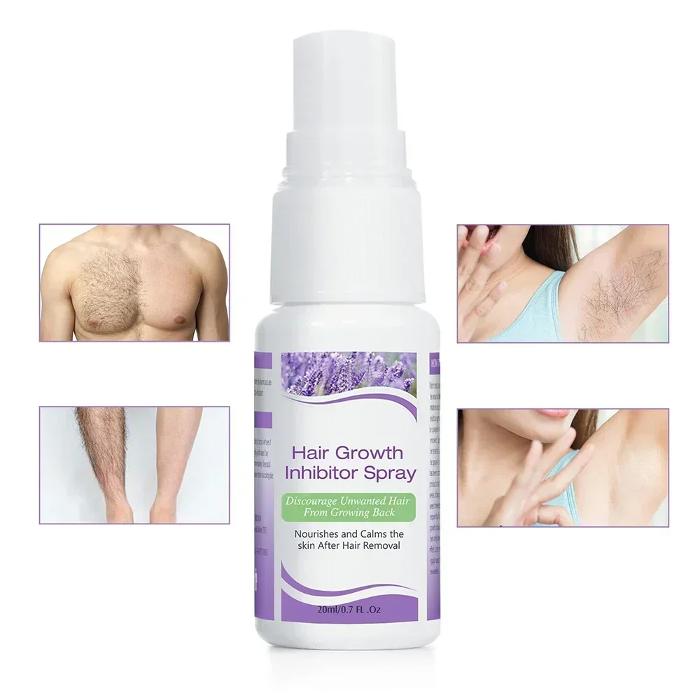 Permanant Hair Growth Removal Inhibitor Spray Beard Bikini Intimate Legs Body Armpit Painless Facial Stop Hair Depilatory 20ml