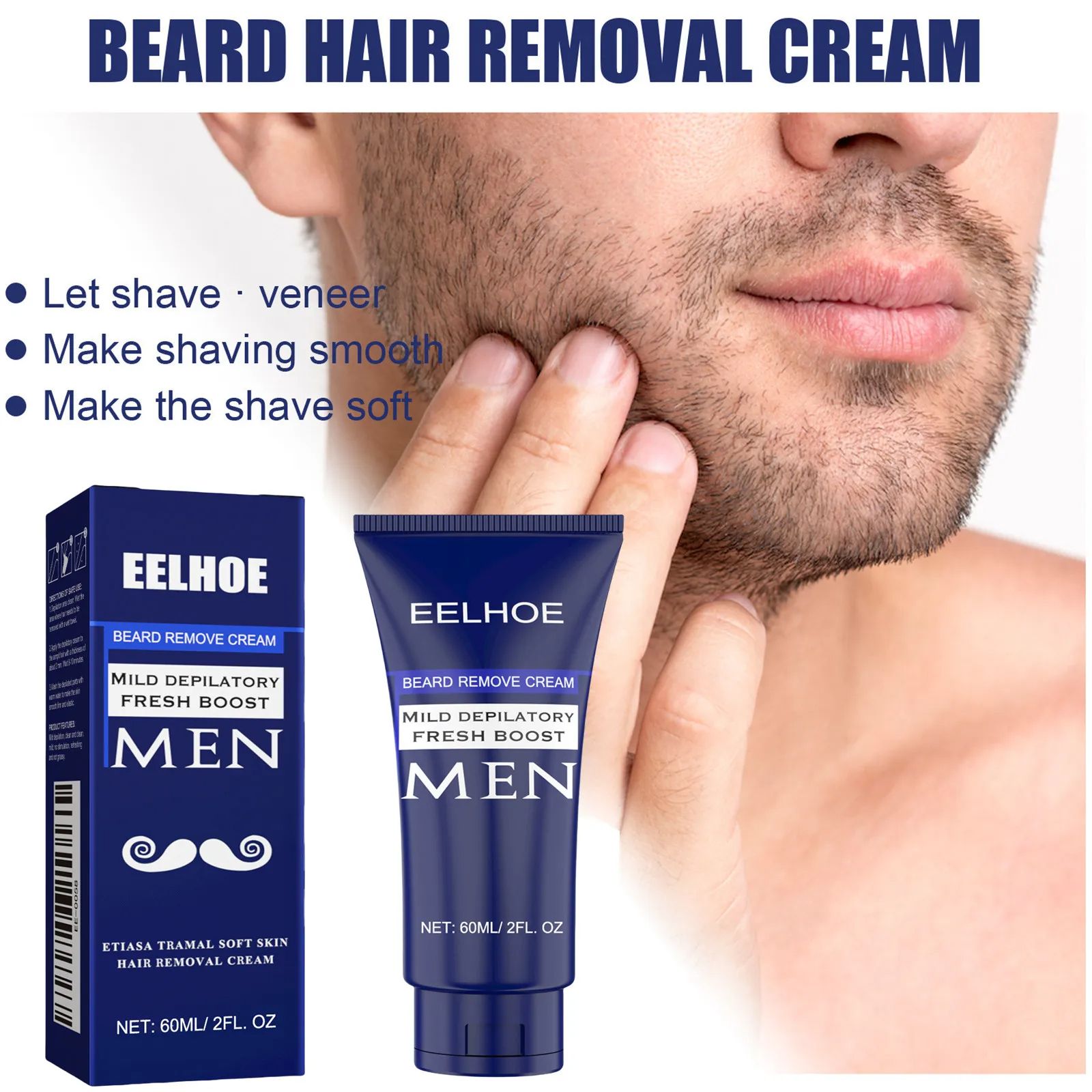 Men's mild depilatory cream body chest hair beard do not stimulate hair removal cream hand armpit hair clean hair removal