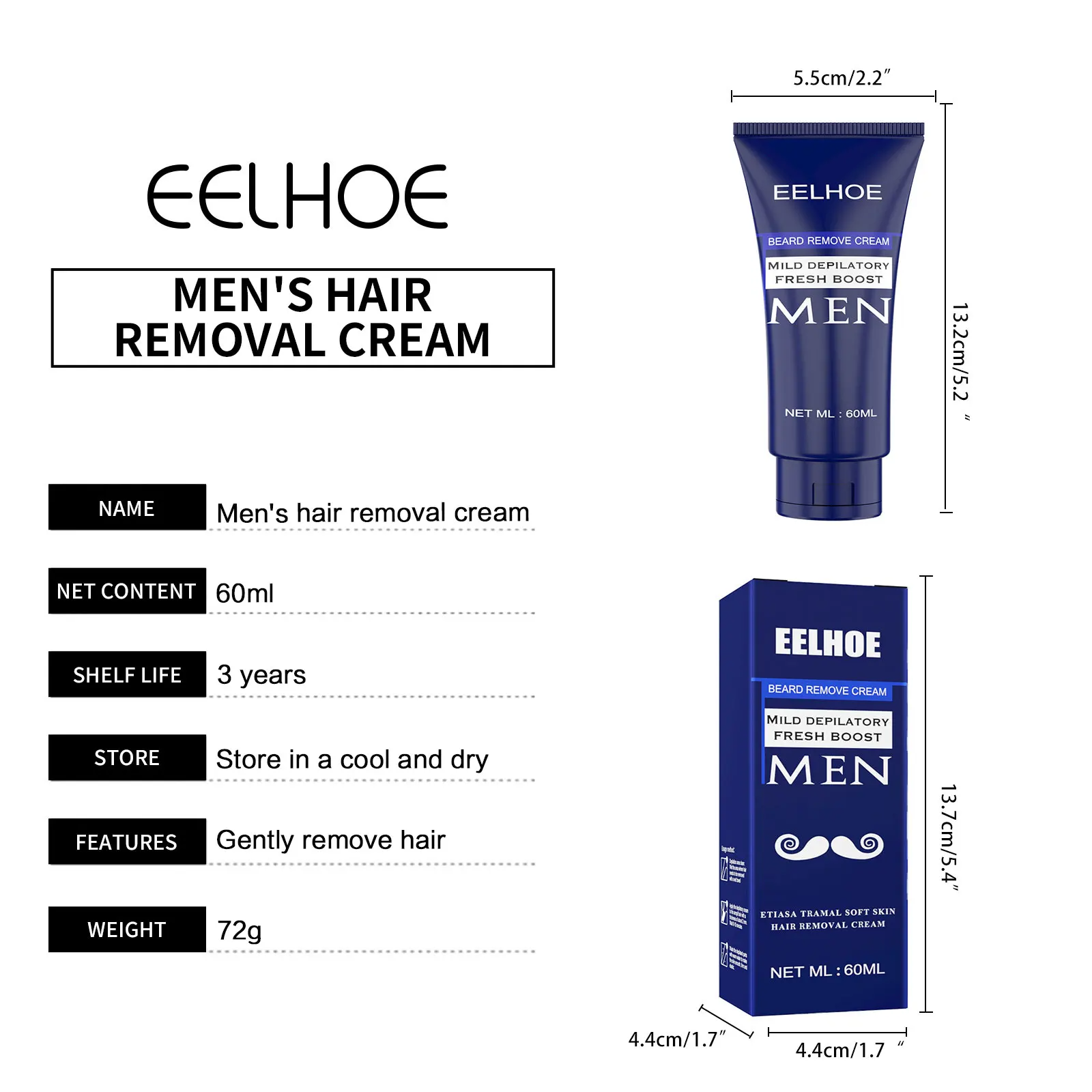 Men's mild depilatory cream body chest hair beard do not stimulate hair removal cream hand armpit hair clean hair removal