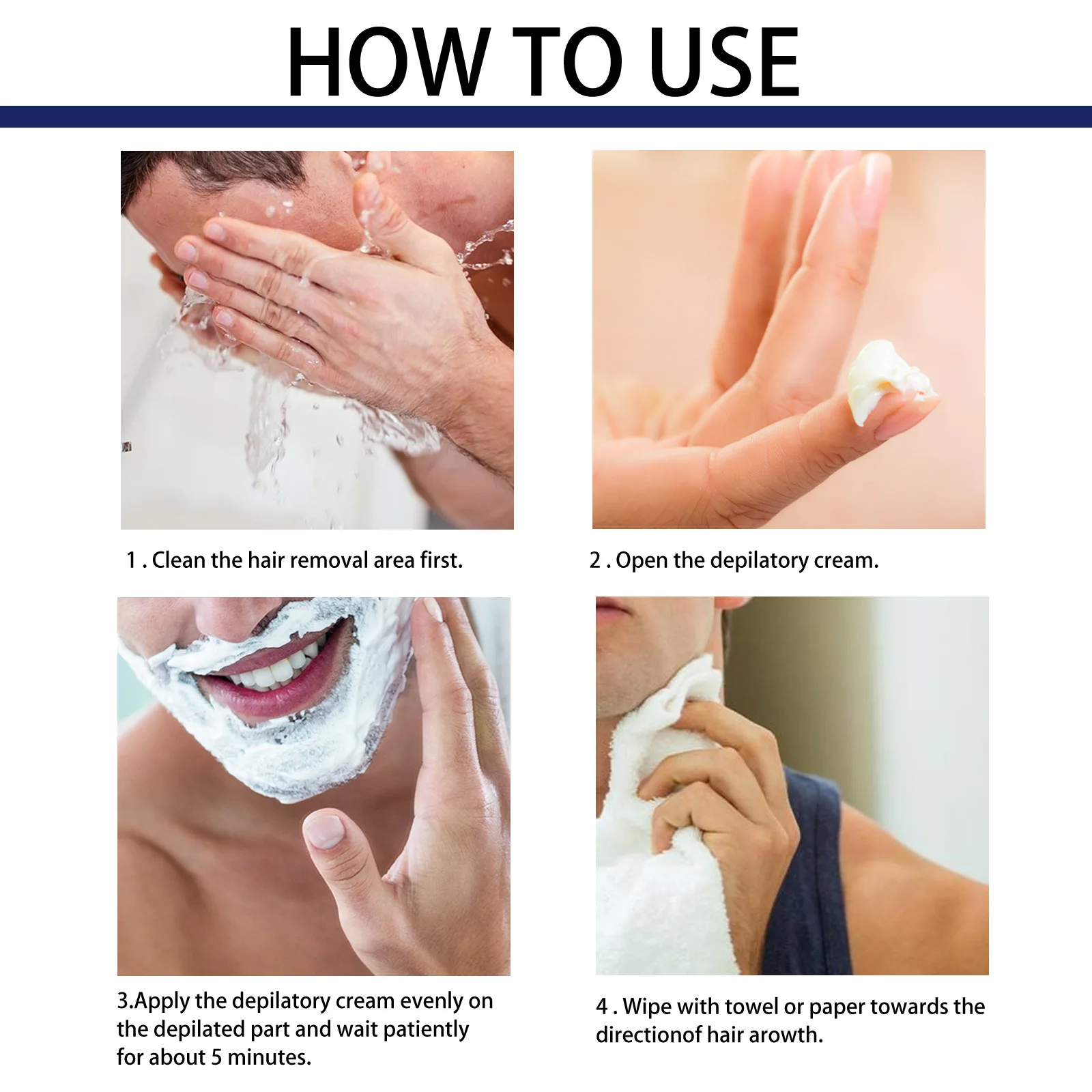 Men's mild depilatory cream body chest hair beard do not stimulate hair removal cream hand armpit hair clean hair removal