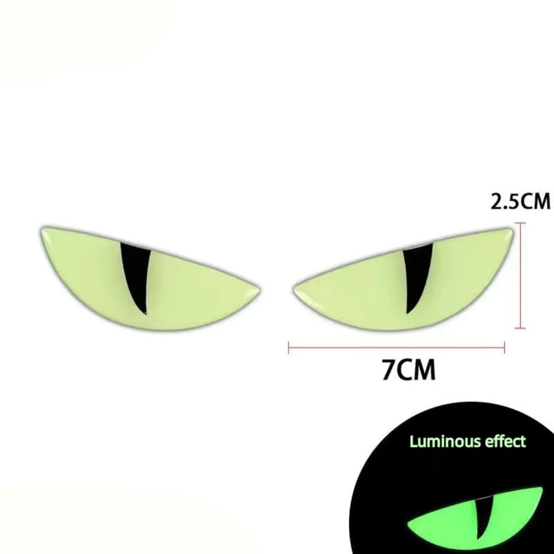 1 Pair (2pcs) Reflective Stickers for Car Motorcycle Helmet Bumper Window Laptop and Wall - Cute Warning Decals for Safe Night Driving Ideal for DIY Decoration or Gift 3D Luminous Sticker