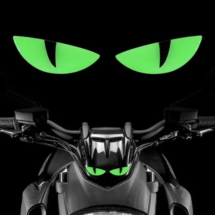 1 Pair (2pcs) Reflective Stickers for Car Motorcycle Helmet Bumper Window Laptop and Wall - Cute Warning Decals for Safe Night Driving Ideal for DIY Decoration or Gift 3D Luminous Sticker