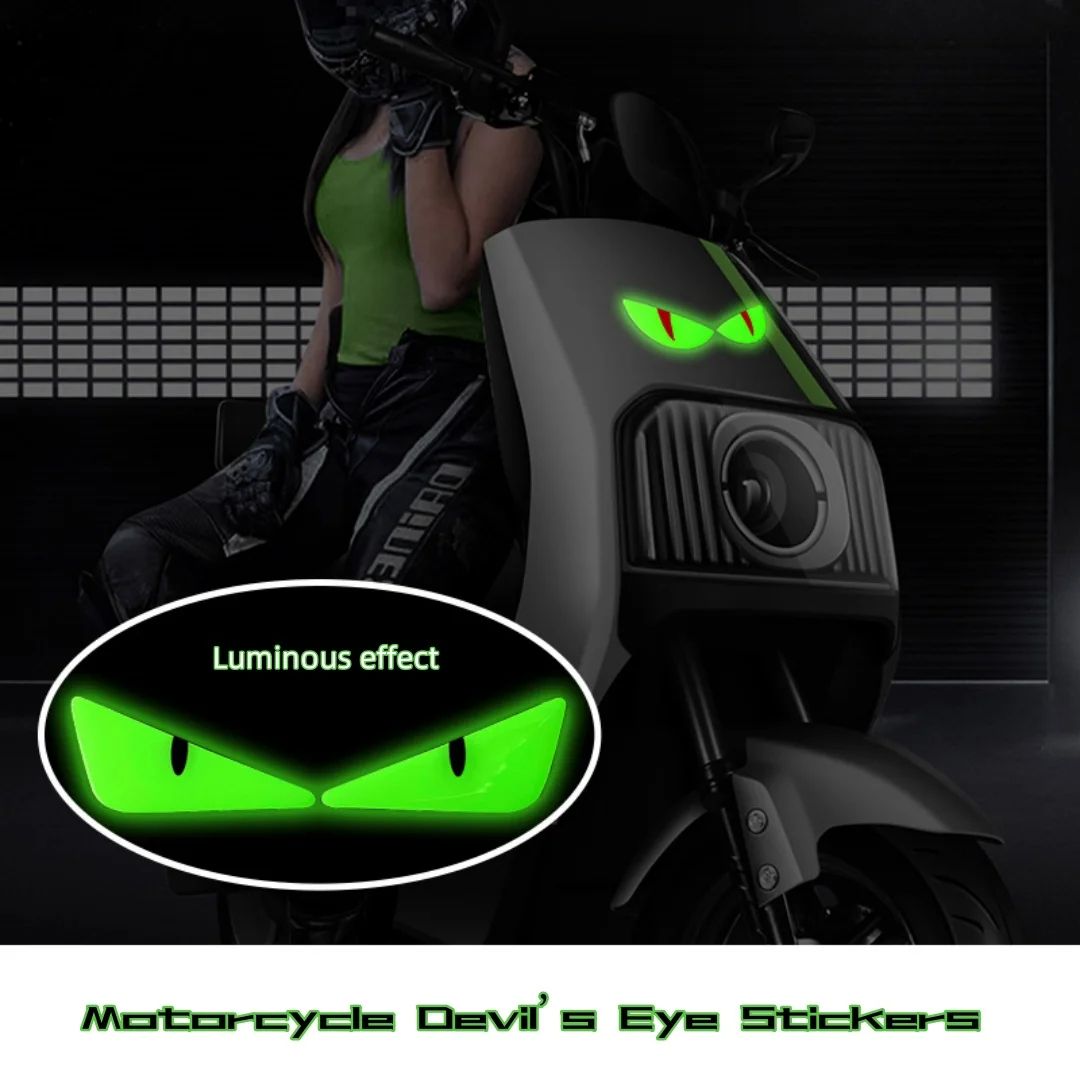 1 Pair (2pcs) Reflective Stickers for Car Motorcycle Helmet Bumper Window Laptop and Wall - Cute Warning Decals for Safe Night Driving Ideal for DIY Decoration or Gift 3D Luminous Sticker