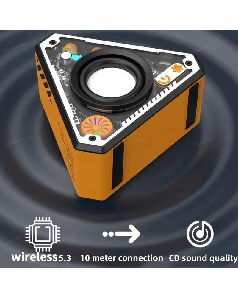 Mini Portable Wireless Bluetooth Speaker with Lights and Lanyard TWS Dual Pairing for Music Boom Bass Perfect for Outdoor Gym Gaming and Home Use V2 Mecha Style Gift Popular Niche Design Simple Person