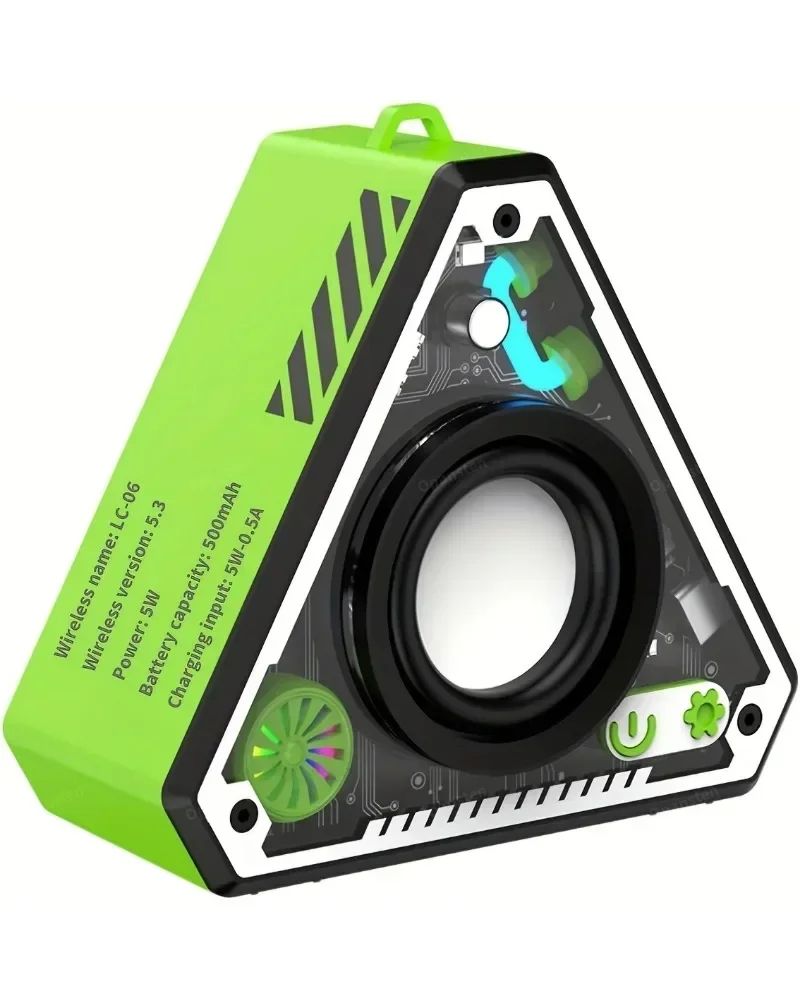 Mini Portable Wireless Bluetooth Speaker with Lights and Lanyard TWS Dual Pairing for Music Boom Bass Perfect for Outdoor Gym Gaming and Home Use V2 Mecha Style Gift Popular Niche Design Simple Person