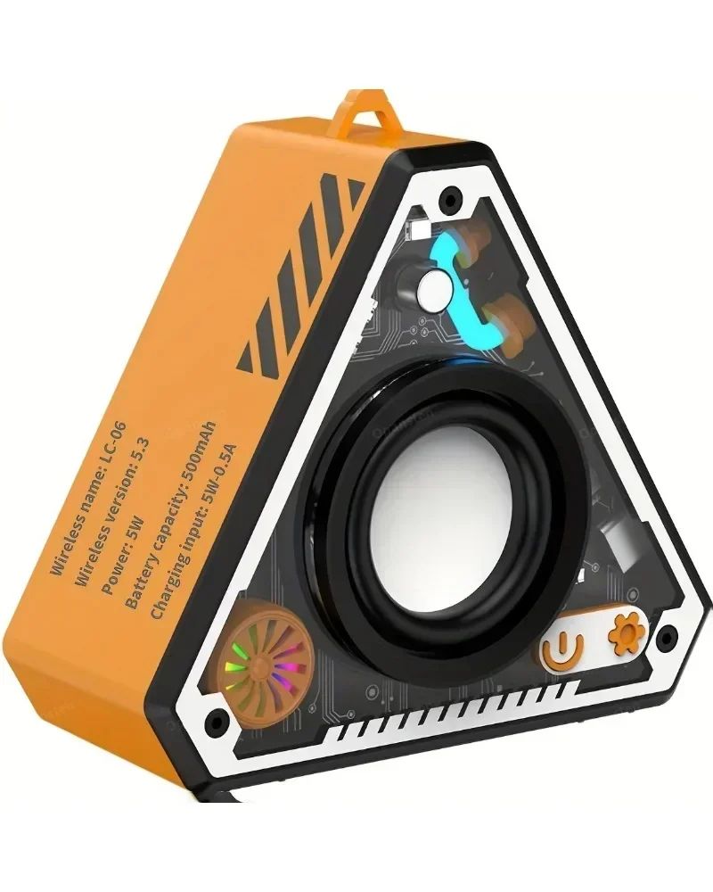 Mini Portable Wireless Bluetooth Speaker with Lights and Lanyard TWS Dual Pairing for Music Boom Bass Perfect for Outdoor Gym Gaming and Home Use V2 Mecha Style Gift Popular Niche Design Simple Person