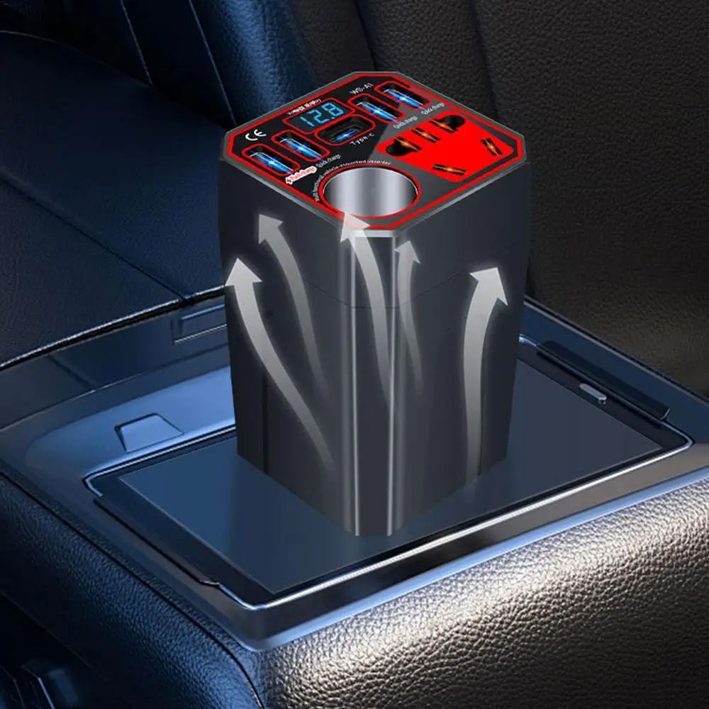 Power Inverter for Vehicle,Car Power Inverter,Multi-function Car Charger Adapter, Multi-function Multiport Converter Car Adapter Plug, Efficient Power Inverter for Vehicle