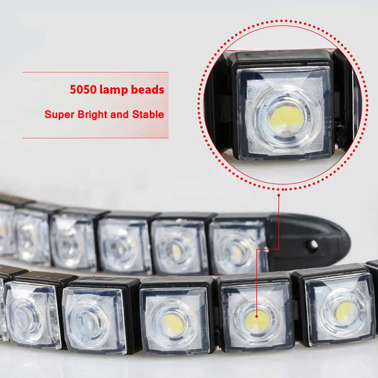 2Pcs Car Flexible  LED DRL Daytime Running Light Driving Daylight Fog Light Lamp