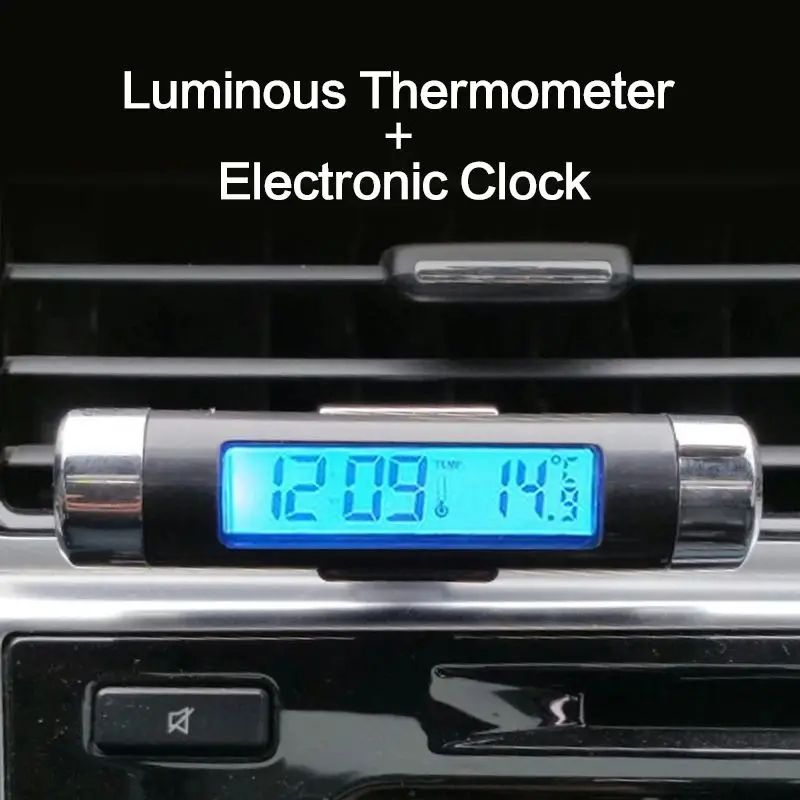 NEW Car Digital Clock &amp; Temperature Display Electronic Clock Thermometer Auto Electronic Clock