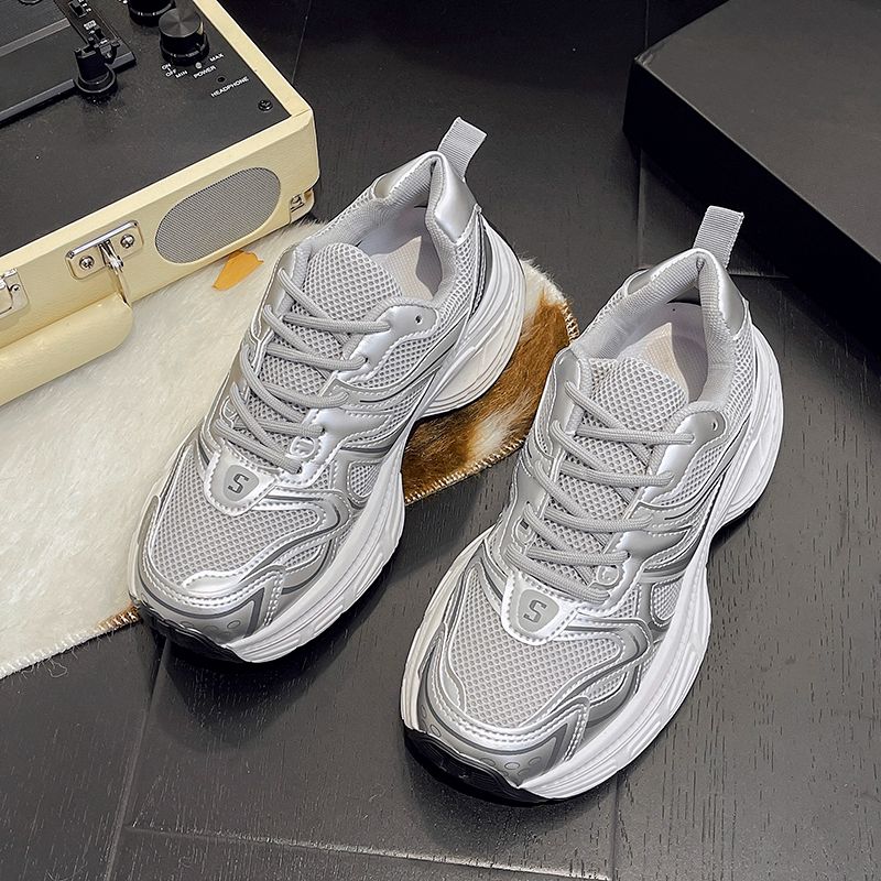 Lightweight Mesh Sneakers for Women, Athletic Breathable Running Shoes, White LaceUp Casual Sneakers, Summer Fashion Girls Sports Shoe, 2024