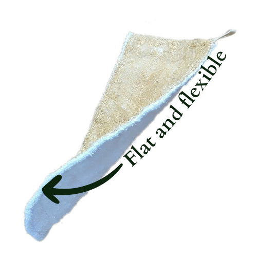 4-in1, Tropical Luffa Skin Exfoliating Small Washcloth, Large Washcloth, Bath Mitt / Glove & Giant Back Scrubber, 100% Natural Materials with White Cotton Towelling and Natural Luffa / Loofah Fibre