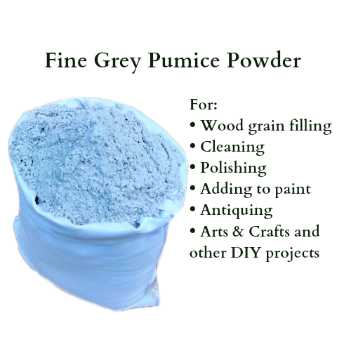 100 Grams Grey Pumicite / Pumice Powder | Fine Grain for Wood Grain Filling , Cleaning , Polishing , Antiquing & Crafting