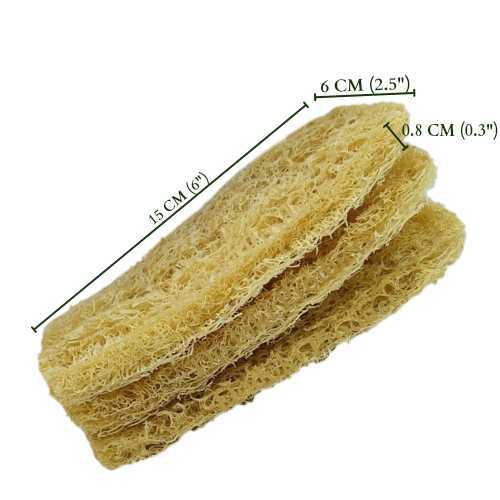 6 Pieces Eco-friendly Non-Scratch Scouring Pads | 100%  Biodegradable Natural Luffa Fibre Material | Ideal for Cleaning Glassware ,  Porcelain , Ceramic , Plastic and Other Smooth Surface Finishes