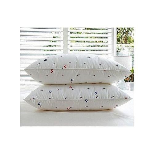 Set Of 2 Bed Pillow (Pair- Pure Fiber Filled).