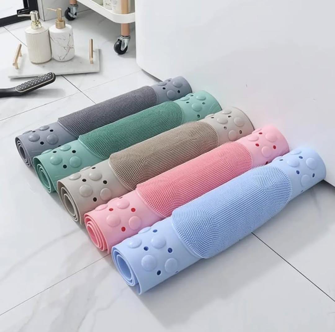 Strong Non-slip 40 by 60 cm PVC Shower Mat Feet Massage Bubble Design Washable Durable Bathroom PVC Mat