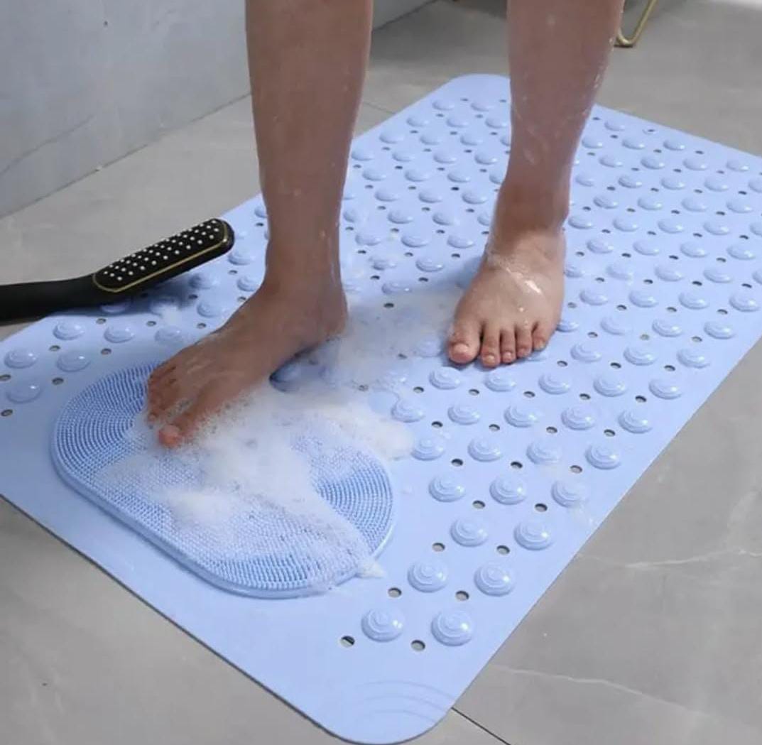 Strong Non-slip 40 by 60 cm PVC Shower Mat Feet Massage Bubble Design Washable Durable Bathroom PVC Mat