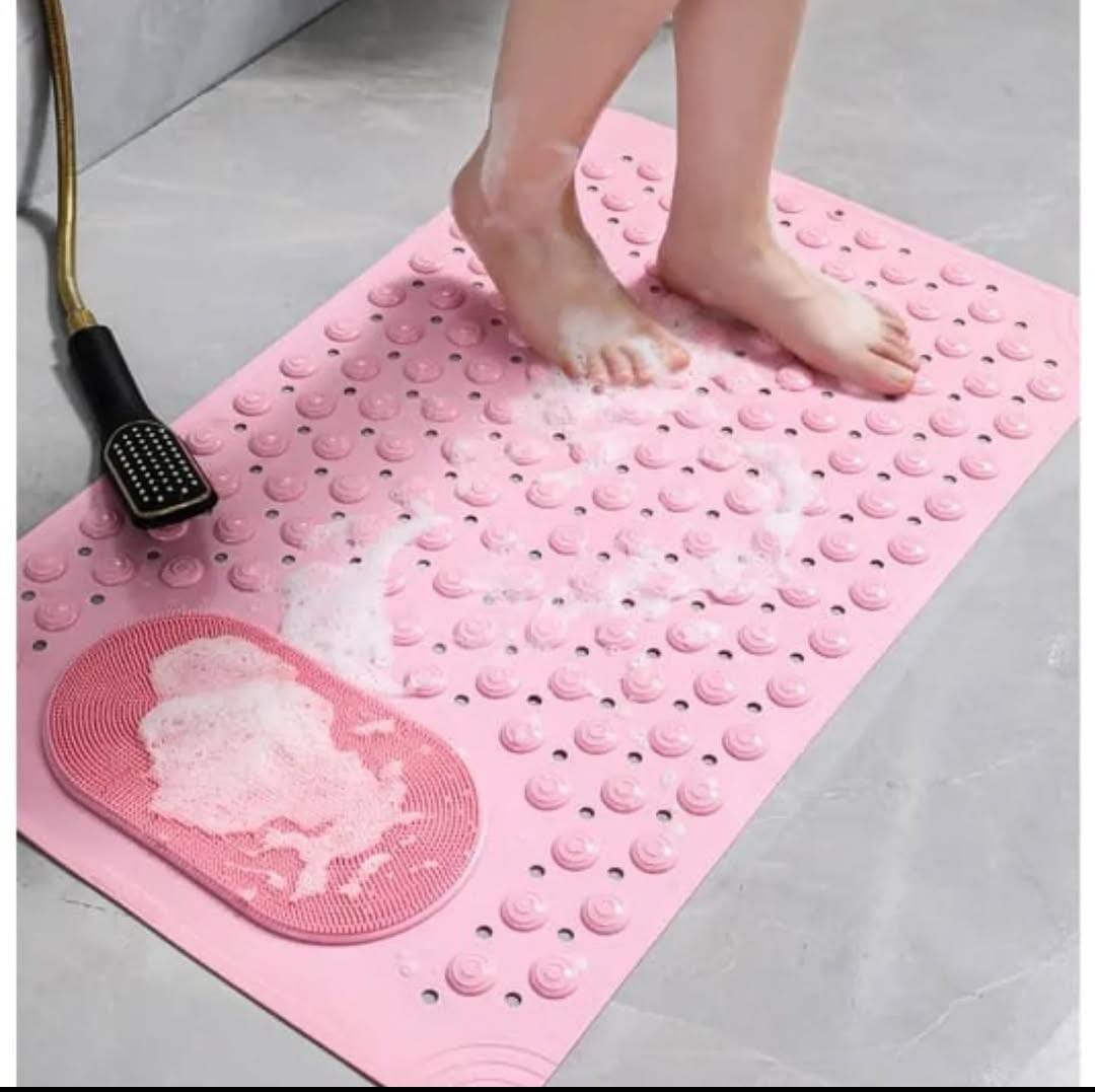 Strong Non-slip 40 by 60 cm PVC Shower Mat Feet Massage Bubble Design Washable Durable Bathroom PVC Mat