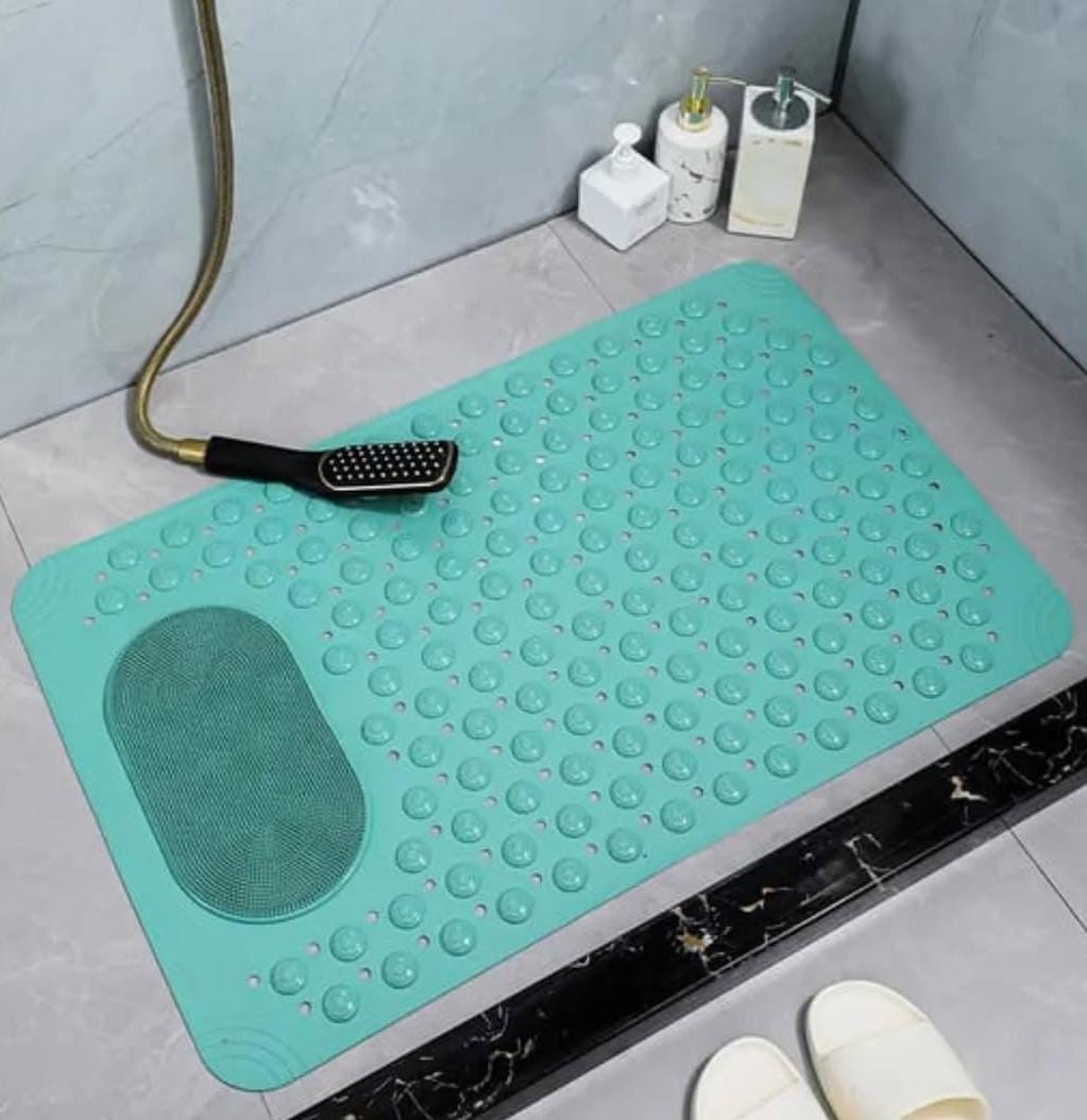 Strong Non-slip 40 by 60 cm PVC Shower Mat Feet Massage Bubble Design Washable Durable Bathroom PVC Mat