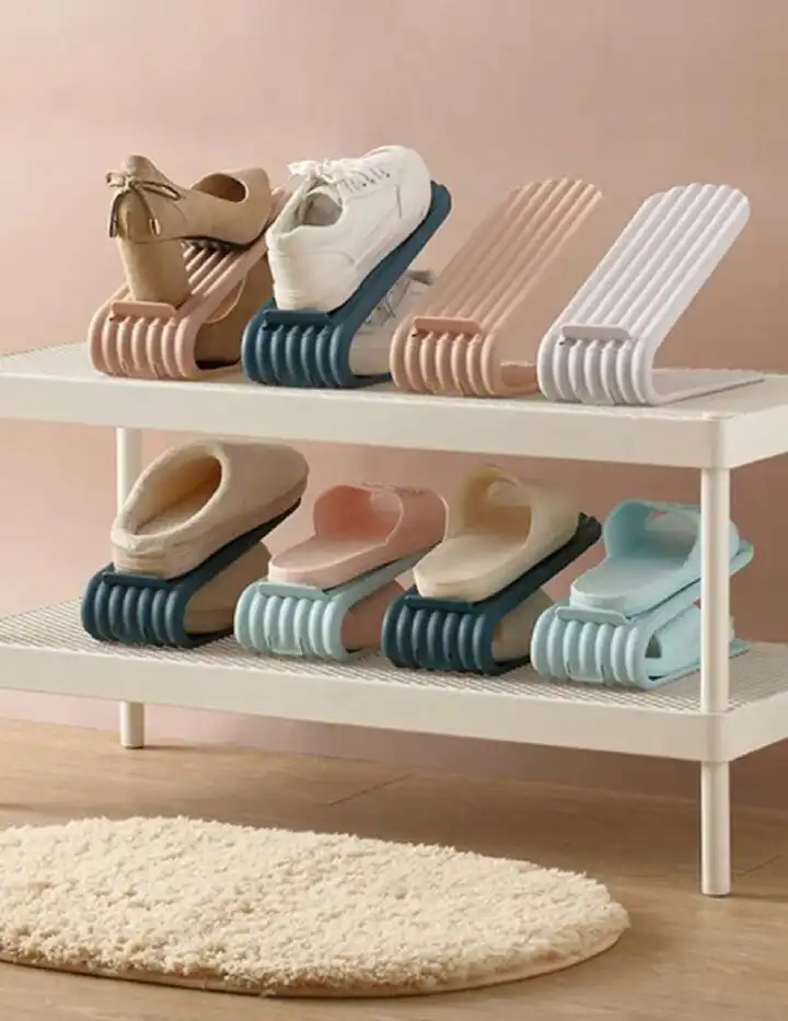 Shoe slot space saver. Elegant and lovely stylish, helps you find the shoes quickly, making your shoe closet and wardrobe more tidy and orderly.