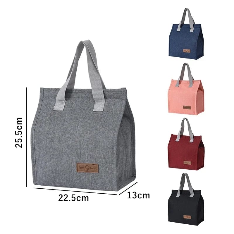 Insulated Tote Lunch Bag. Lightweight and portable designed which makes it perfect for packing lunch boxes, fruit, drinks, snacks, and more.