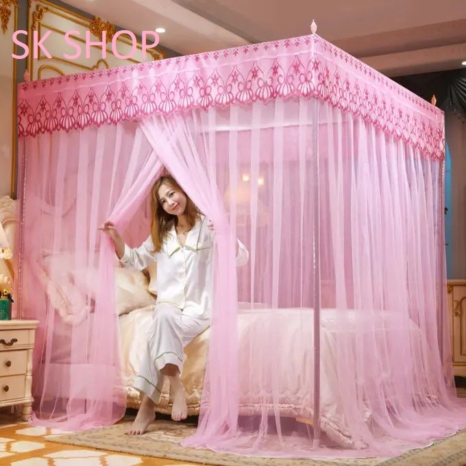【 Promotion】4 stands mosquito net with Stand Mosquito Repellent Tent Bedding Accessorie