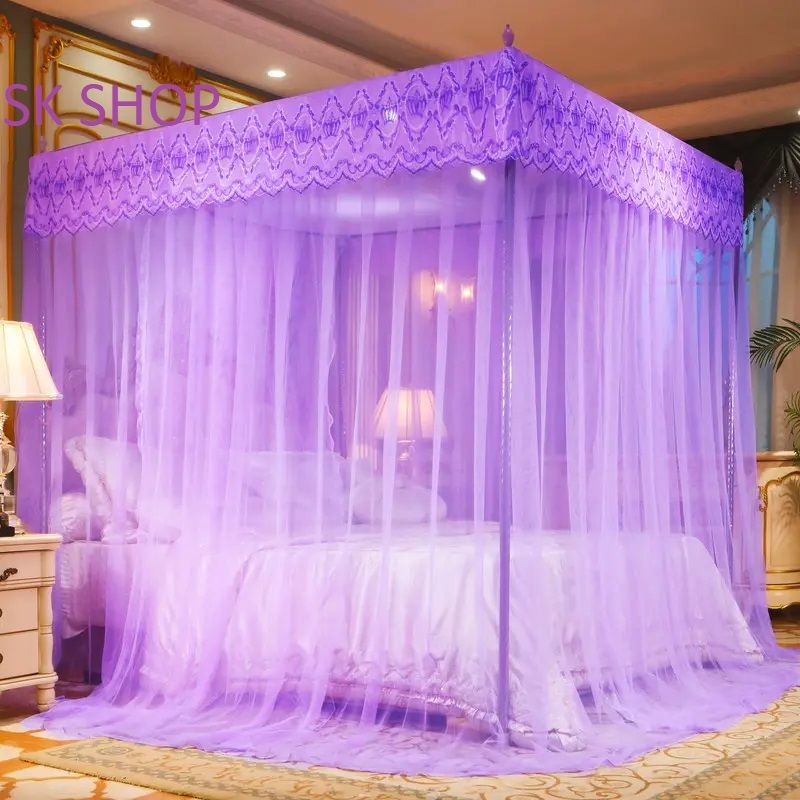 【 Promotion】4 stands mosquito net with Stand Mosquito Repellent Tent Bedding Accessorie