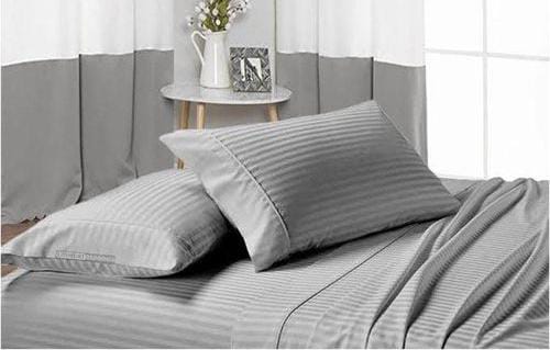 Cotton Stripped Bedsheets 4Pcs (2 bedsheets & 2 pillowcases)