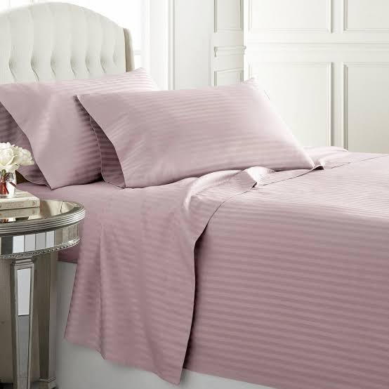 Cotton Stripped Bedsheets 4Pcs (2 bedsheets & 2 pillowcases)