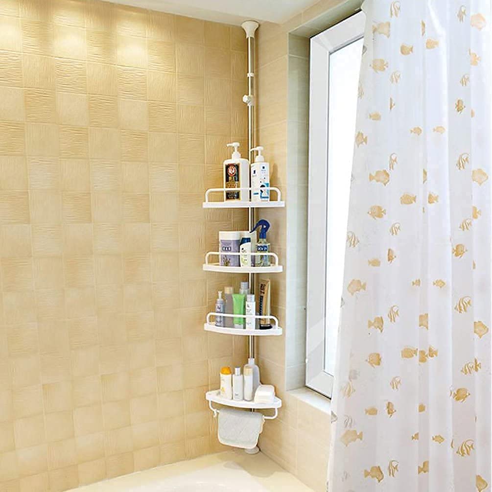 4 Tier Adjustable Telescopic Multi-Corner Shelf Organiser