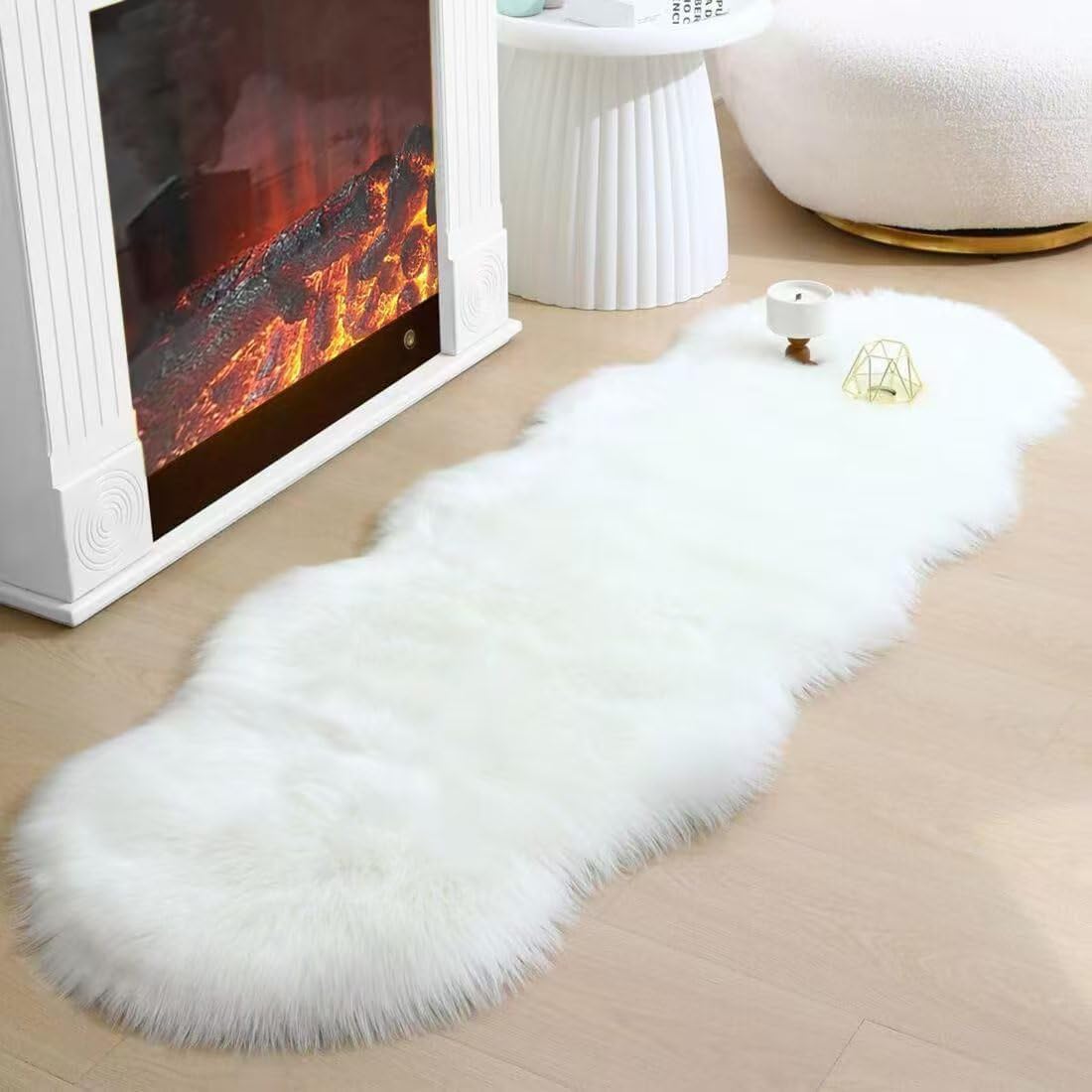 Fluffy faux fur dashboard/bedside Chiwawa Mat Fish design-Fluffy Coarse Wool Carpet, Suitable for Bedroom Floor, Sofa Cushion, Living Room  Bedside Carpet