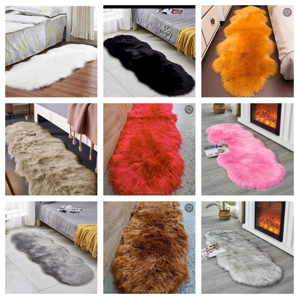 Fluffy faux fur dashboard/bedside Chiwawa Mat Fish design-Fluffy Coarse Wool Carpet, Suitable for Bedroom Floor, Sofa Cushion, Living Room  Bedside Carpet