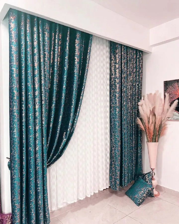 {TODAY'S DEAL } Taisier Home Gold Foil Print Linen Textured Curtains 3PC & 2PC Set Marble Curtains - 3PCc(1.5 mtrs each+1.5 mtrs each+Sheers: White :3 mtrs) 0r 2pcs((1.5 mtrs each+1.5 mtrs each)