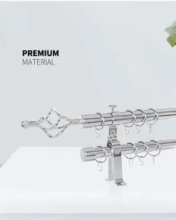 Double Rod Curtain Extendable With COMPLETE BRACKETS